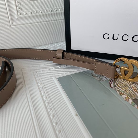 Leather belt with GG buckle